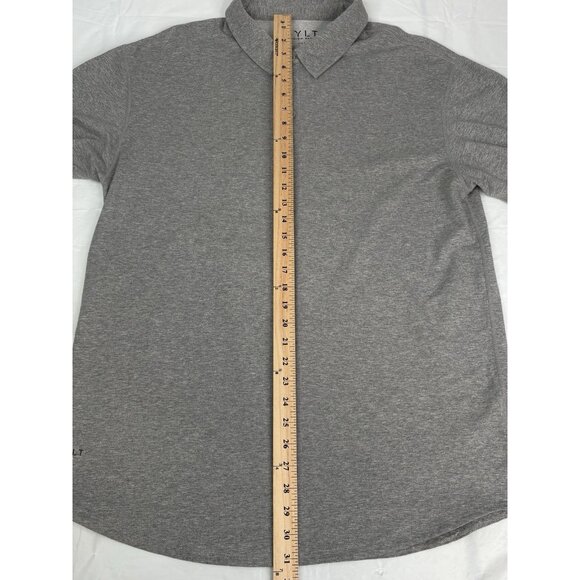BYLT Premium Basics LUX Drop Cut Long Sleeve Polo Shirt Mens XL Heather Grey - Picture 7 of 11